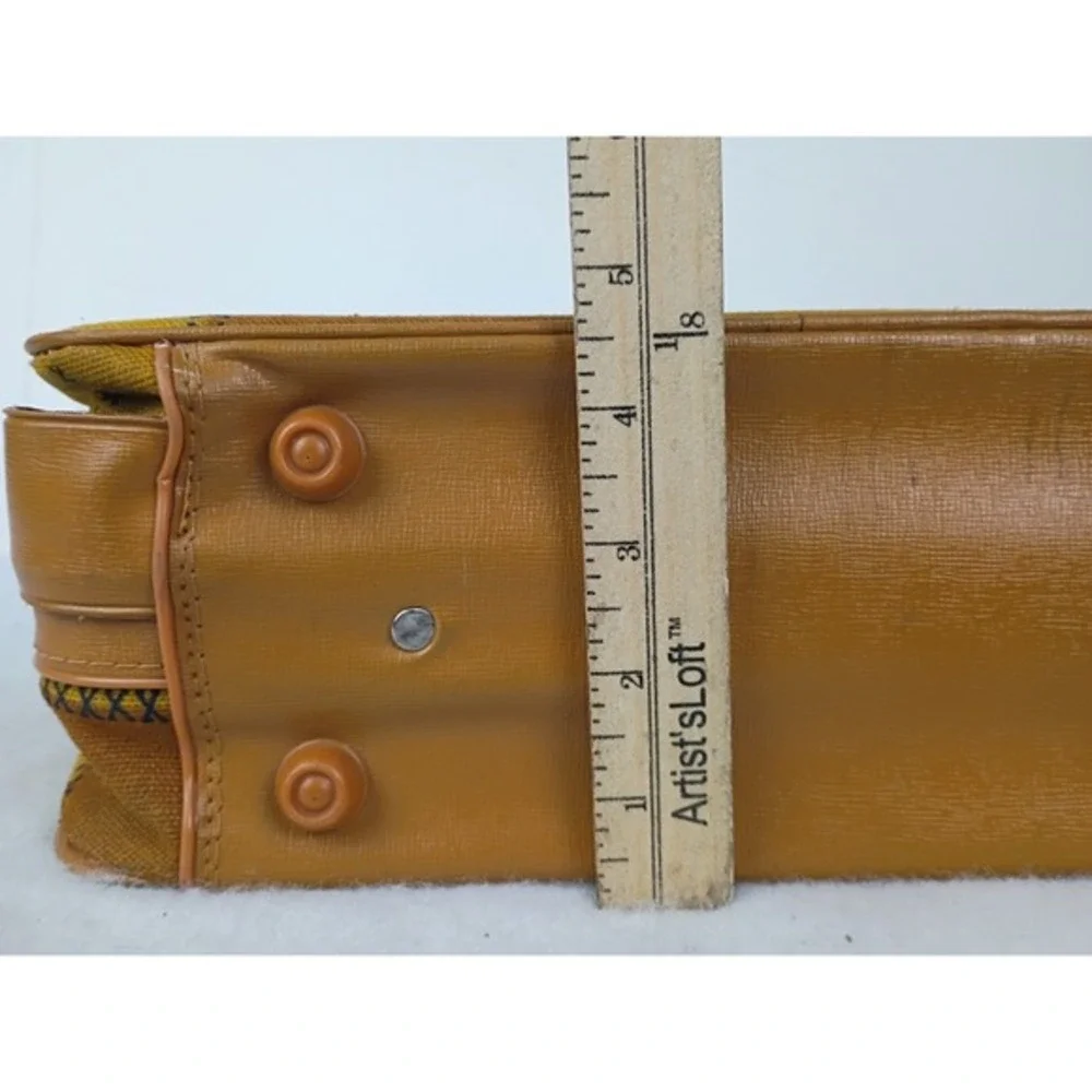 Armored Luggage Co. Vintage 70s Patchwork Suitcase Travel Storage Bag Retro‎